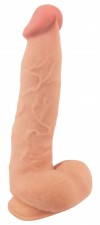 Телесный фаллоимитатор с подвижной кожей - 24,7 см. фото 1 — pink-kiss
