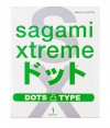 Презерватив Sagami Xtreme Type-E с точками - 1 шт. фото 1 — pink-kiss