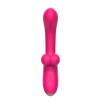 Розовый изогнутый вибратор-кролик - 21,2 см. фото 3 — pink-kiss