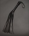 Чёрная кожаная плеть с 17 хвостами - 40 см. фото 1 — pink-kiss