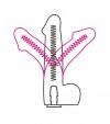 Телесный страпон Harness LESBI с вагинальной пробкой  фото 4 — pink-kiss