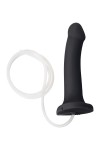 Черный фаллос с имитацией эякуляции Silicon Cum Dildo L - 19,6 см. фото 3 — pink-kiss