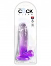 Фиолетовый фаллоимитатор с мошонкой на присоске 7’’ Cock with Balls - 20,3 см. фото 2 — pink-kiss