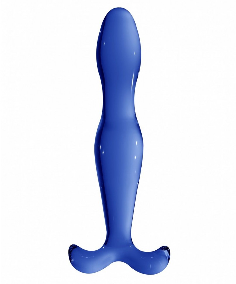 Синий стеклянный стимулятор Elegance - 18 см. фото 1 — pink-kiss