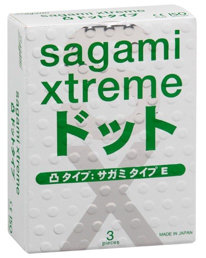 Презервативы Sagami Xtreme Type-E с точками - 3 шт. фото 1 — pink-kiss