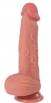 Телесный реалистичный фаллоимитатор Real Dual Layer - 20 см. фото 1 — pink-kiss