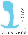 Голубая анальная втулка Mini Butt Plug - 7,1 см. фото 9 — pink-kiss