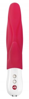 Красный вибратор с клиторальным отростком Lady Bi - 22,1 см. фото 3 — pink-kiss