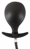 Черная анальная втулка с грушей для накачивания - 8 см. фото 4 — pink-kiss