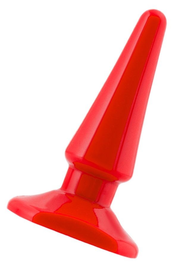 Красная анальная втулка без вибрации - 10,5 см. фото 1 — pink-kiss