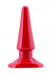 Красная анальная втулка без вибрации - 10,5 см. фото 2 — pink-kiss