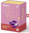 Фиолетовый вибратор для пар Satisfyer Double Plus Remote с пультом ДУ фото 7 — pink-kiss
