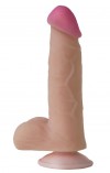 Фаллоимитатор с мошонкой из неоскин на присоске - 17,5 см. фото 1 — pink-kiss