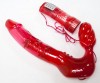 Безремневой вагинальный страпон с вибратором Bend Over Boyfriend Red - 21 см. фото 4 — pink-kiss