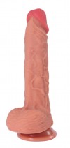 Телесный реалистичный фаллоимитатор Real Dual Layer - 23 см. фото 1 — pink-kiss