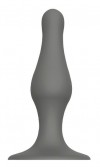 Серый удлиненный анальный стимулятор PLUG WITH SUCTION CUP - 10,3 см. фото 1 — pink-kiss