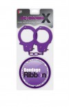 Набор для фиксации BONDX METAL CUFFS AND RIBBON: фиолетовые наручники из листового материала и липкая лента фото 2 — pink-kiss