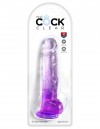 Фиолетовый фаллоимитатор с мошонкой на присоске 8’’ Cock with Balls - 22,2 см. фото 2 — pink-kiss