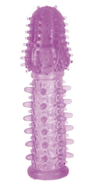 Фиолетовая насадка, удлиняющая половой член - 13,5 см. фото 1 — pink-kiss