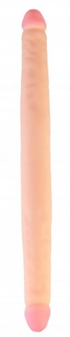 Телесный двухсторонний фаллоимитатор-реалистик - 43 см. фото 4 — pink-kiss