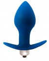 Синяя анальная пробка с вибрацией Hugo - 9,5 см. фото 1 — pink-kiss