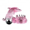 Розовое виброкольцо-дельфин с шипами фото 2 — pink-kiss