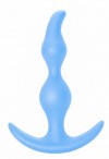 Голубая анальная пробка Bent Anal Plug Black - 13 см. фото 1 — pink-kiss