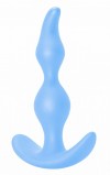 Голубая анальная пробка Bent Anal Plug Black - 13 см. фото 2 — pink-kiss