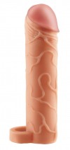 Телесная насадка с кольцом Perfect 1 Extension with Ball Strap - 17 см. фото 1 — pink-kiss
