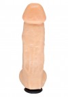Телесный фаллос с мошонкой для трусиков с плугом - 17,8 см. фото 3 — pink-kiss