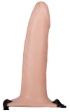 Пустотелый реалистичный фаллопротез на ремешках с заклепками - 16,5 см. фото 1 — pink-kiss