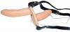 Телесный женский страпон с вагинальной пробкой Strap-On Duo - 15 см. фото 1 — pink-kiss