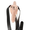Телесный женский страпон с вагинальной пробкой Strap-On Duo - 15 см. фото 6 — pink-kiss