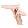 Телесный женский страпон с вагинальной пробкой Strap-On Duo - 15 см. фото 7 — pink-kiss