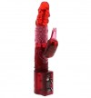 Красный вибратор с клиторальным отростком JK UNDENIABLE 7.5 PEARL DIVER - 19 см. фото 1 — pink-kiss