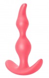 Розовая анальная пробка Bent Anal Plug Black - 13 см. фото 2 — pink-kiss