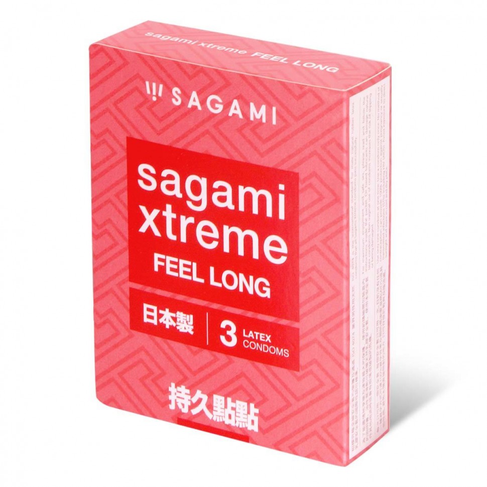 Утолщенные презервативы Sagami Xtreme Feel Long с точками - 3 шт. фото 1 — pink-kiss