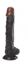 Чёрный фаллоимитатор на присоске - 24,1 см. фото 1 — pink-kiss