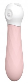 Розовый мини-вибромассажер Diamond Baby Boo - 11 см. фото 1 — pink-kiss