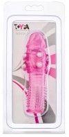 Стимулирующая розовая насадка с шишечками и шипами - 13,5 см. фото 2 — pink-kiss