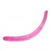 Розовый двусторонний фаллоимитатор из упругого геля - 42 см. фото 2 — pink-kiss