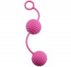 Розовые вагинальные шарики с ребристым рельефом фото 1 — pink-kiss