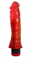 Красный реалистичный вибратор №9 - 19,5 см. фото 1 — pink-kiss