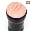 Телесный мастурбатор-вагина в черной колбе фото 1 — pink-kiss