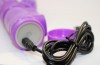 Фиолетовый вибратор-ротатор с клиторальным стимулятором - 22,5 см. фото 2 — pink-kiss