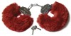 Шикарные бордовые меховые наручники с ключиками фото 1 — pink-kiss