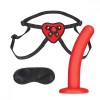 Красный поясной фаллоимитатор Red Heart Strap on Harness & 5in Dildo Set - 12,25 см. фото 1 — pink-kiss