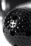 Черный кляп-шарик с отверстиями на регулируемом ремешке  фото 7 — pink-kiss