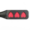 Черная гладкая шлепалка «Сердца» - 38 см. фото 3 — pink-kiss