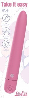 Розовый перезаряжаемый вибратор Haze - 18 см. фото 3 — pink-kiss